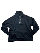 Nike Fleece Lined 1/4 Zip Pullover Womens S Black Long Sleeve Center Che... - $23.51