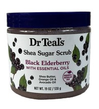 Dr. Teal&#39;s Shea Sugar Scrub Black Elderberry with Essential Oils 19 oz - £10.80 GBP