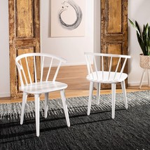 Blanchard White Curved Spindle Side Chairs, Set Of 2. Safavieh Home Collection - £131.05 GBP