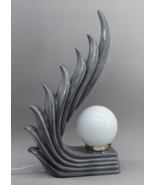 Vintage Art Deco Porcelain Sculpted Cascading Angel Wing Table Lamp - £370.59 GBP