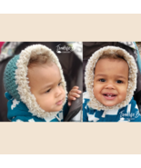 Stay on Faux Fur crochet baby bonnet hat beanie 3 baby toddler PATTERN ONLY - £6.33 GBP