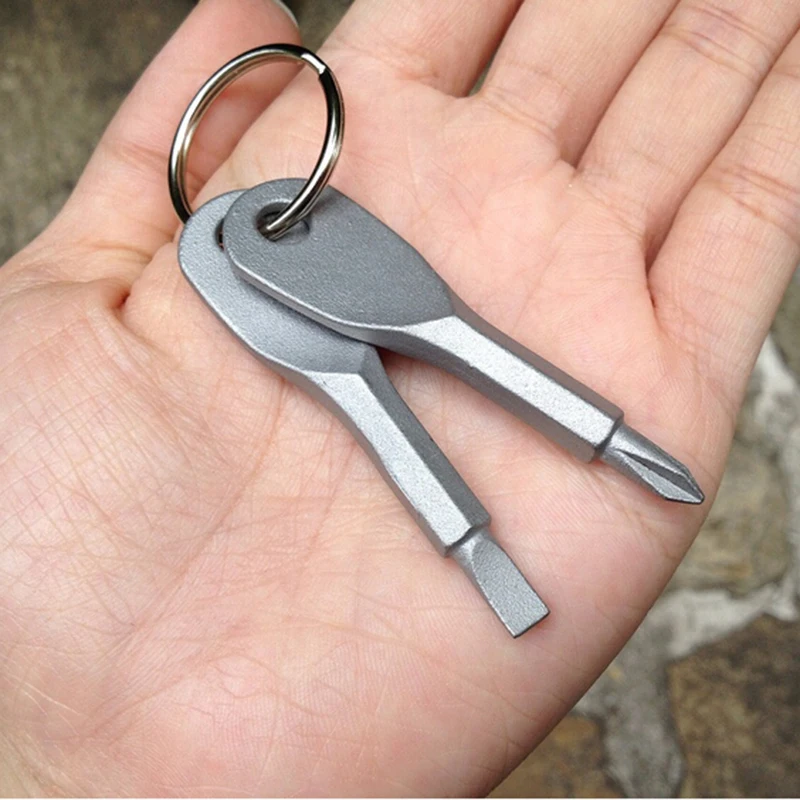 Key Shape Precision Cast Steel Mini Slotted Screwdrivers Keychain Pocket... - $3,031.60 MXN