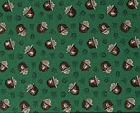 Cotton Smokey The Bear Animals Green Fabric Print by Yard D787.16 - $14.95