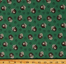 Cotton Smokey The Bear Animals Green Fabric Print by Yard D787.16 - £11.77 GBP