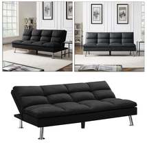 Futon Sofa Bed Modern Collection Convertible Black - £880.85 GBP