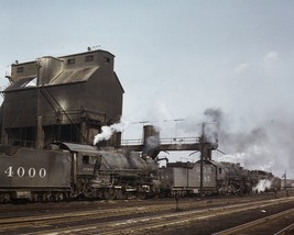 Locomotives under service at Santa Fe Railroad shops in Kansas 1943 Photo Print - £6.91 GBP+