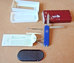 Rare Victorinox Swiss Army Pocket Knife Blue W/ PEPSI-COLA Logo Original Box - £31.77 GBP