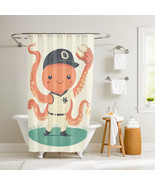 Oscar the Outfielder Octopus Shower Curtain by Dancing Littles Jungle - $80.99