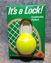 Vintage Tennis Ball &quot;It&#39;s A LOCK&quot; Combination Padlock by Two&#39;s Company NOS - $14.03