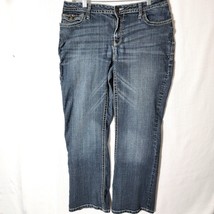 ANA A New Approach Womens Jeans Size16W Bootcut Stretch Whiskered Blue Denim - $17.46