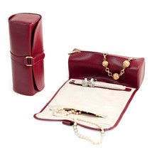 Bey Berk RED Leather Jewelry Roll w/Zippered Compartments Watches/Bracelets - $64.95