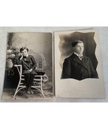 Antique Early 1900&#39;s Unposted Photo Post Cards - Boys Lot of 2  Michigan - £11.46 GBP