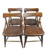 Antique Milton Bradley Chair Set Of 4 Kindergarten School Vintage Wood - €202,21 EUR