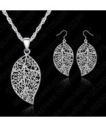 JEXXY 925 Sterling Silver Leaves Themed Jewellery Set - Hook Earrings &amp; ... - £5.49 GBP