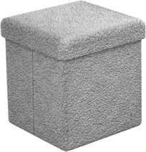 The 15-Inch Foldable Ottoman Cube From Sorbus Teddy Fabric Storage Ottoman - £34.66 GBP