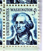U S STAMPS Washington 5 CENT STAMP Vintage Plate Block - $4.90