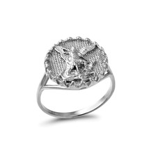 Sterling Silver Saint Michael Guardian Angel Women&#39;s Ring - £23.48 GBP