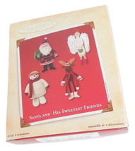 Hallmark Ornament Set Santa and His Sweetest Friends Plus Stuffed Frosty... - $14.95