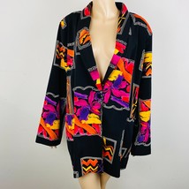 Brownstone Studio Blazer Womens Vtg 80&#39;s Vibrant Colorful Abstract Flora... - $44.99