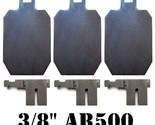 3pc Interlocking 12”x7&quot; 3/8&quot; AR500 IDPA Steel Shooting Targets w/ T-Post... - £122.36 GBP