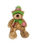 Vintage Hunfun Int&#39;l Christmas Holiday Teddy Bear w/ Scarf &amp; Beanie 17&quot; ... - £12.42 GBP