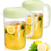 Plastic Straining Pitcher, 2 Pack 1 Gallon Large Clear Ice Tea Drink Pitcher Wat - £29.08 GBP