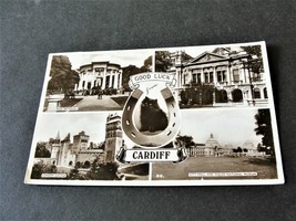 Good Luck from Cardiff, Wales, Great Britain - 1947 Real Photo Postcard. - £9.14 GBP