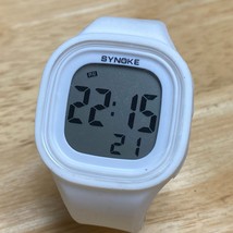 Synoke 66896 Unisex White Easy Read Square Digital Quartz Watch~New Battery - £9.38 GBP