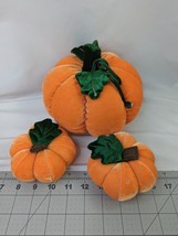 Prima Creations Plush Pumpkin Lot of 3 Small Medium Table Decor Stuffed Toy - £21.25 GBP