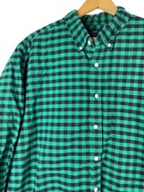 J Crew Oxford Shirt Size XL Mens Green &amp; Black Plaid Check Button Down Cotton - £36.76 GBP
