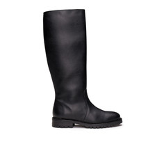 Vegan boot knee shaft smart minimalist elegant confident breathable lined lugged - £164.94 GBP