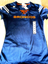 Denver Broncos Blue Pullover Sweatshirt NFL Team Apparel  Jeweled Logo Womens L - £28.48 GBP