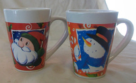 Pair Of Lovett Ceramic Christmas Mugs, Santa And Snowman - £23.98 GBP