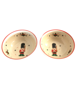 Epoch &quot;Holiday Joy&quot; Christmas 4 Cereal Bowls # 8200 Made In Korea - £37.25 GBP