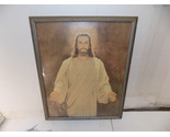 Vintage Gold Framed Jesus Christ Print 15&quot; x 19&quot; - $29.38