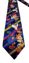 Rocky &amp; Bullwinkle And Friends Mr. Peabody And Sherman Neck Tie 1993 - £14.18 GBP