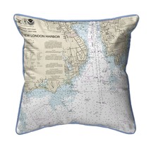 Betsy Drake New London Harbor, CT Nautical Map Small Corded Indoor Outdoor - £38.76 GBP
