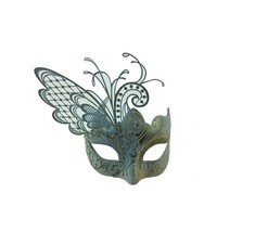 Kbw Women s Venetian Mask with Metal Side Butterfly Masquerade Mask White and Go - $48.99