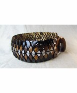 Vintage Coconut Shell Elasticated Button Belt With Interlocking Front Cl... - €70,21 EUR