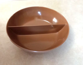 Texas-Ware 8 1/2&quot; Brown Melmac Melamine Divided Serving Bowl 2-Sided VTG 108 - £12.59 GBP