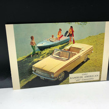 CLASSIC CAR POSTCARD vintage ephemera post card 1962 Rambler convertible beach - £10.28 GBP