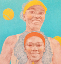 Serena &amp; Venus Williams Art Postcard Tennis 2018 Female Athlete Unposted... - $19.99