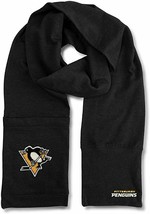 Pittsburgh Penguins NHL Unisex Jimmy Bean 4-in-1 Beanie Scarf 82 x 8&quot; Black - $29.69