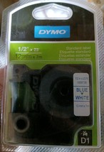 DYMO D1 Label Cassette Tape ~ Blue on White ~ 1/2&quot; x 23&#39; / 12 mm x 7m Quantities - £5.93 GBP