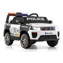 12V Kids Ride on Police Car with Remote and Siren Flashing Lights-White - Color: - €185,93 EUR