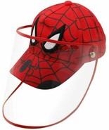 Unisex Kid&#39;s Spider-Man Red Baseball Cap Protective Detachable Shield Cover - £7.87 GBP