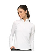 NWT Ladies BELYN KEY CHALK WHITE BK Mock Long Sleeve Golf Shirt XS S &amp; L - $49.99