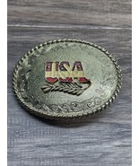 Vintage 1978 Raintree USA Gold Tone Enamel Belt Buckle Americana Western... - $280.89 MXN