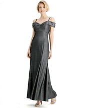 R &amp; M Richards Cold-Shoulder Metallic Mermaid Gown Dark Silver Size 10 $139 - £45.54 GBP