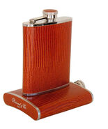 Brizard and Co Flask 8 oz. Lizard Pattern Leather  Made in USA NIB - $2,732.18 MXN